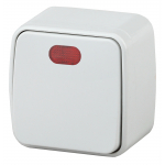 Выключатель ЭРА Intro Polo 3-102-01 10А 250В накладной белый одноклавишный с подсветкой