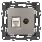 Розетка ЭРА Elegance 14-3110-16 RJ45+TV, титан