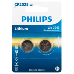 Батарейки Philips CR2025P2/51 литиевые 2шт. CR2025-2BL (2/40/400/24000) Батарейки Philips CR2025P2/51 литиевые 2шт. CR2025-2BL (2/40/400/24000)