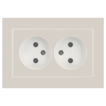 Розетка Intro Accent 6-204-06 2х2P, 16А-250В, IP20, СУ, AL/CU, перламутр