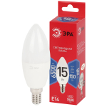 Лампа светодиодная ЭРА RED LINE LED B35-15W-865-E14 R 15Вт свеча холодный дневной свет Е14
