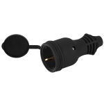 Розетка ЭРА RX11-B-IP44 каучуковая c заземлением 16А IP44 прямая черная