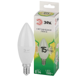 Лампочка светодиодная ЭРА GREEN LINE LED B35-15W-830-E14 GL E14 15 Вт свеча теплый свет Лампочка светодиодная ЭРА GREEN LINE LED B35-15W-830-E14 GL E14 15 Вт свеча теплый свет