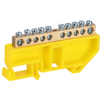 Шина ЭРА NO-224-90 PE земля на DIN-изоляторе ШНИ-6х9-10-Д-желтый