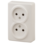 Розетка ЭРА Эксперт 11-2202-02 накладная IP20 16А 250В слоновая кость двойная