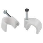 Скоба пластиковая ЭРА NO-225-280 крепежная круглая 10 мм белая (10 шт/уп)