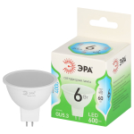 Лампа светодиодная ЭРА GREEN LINE LED MR16-6W-840-GU5.3 GL 6Вт софит яркий белый свет GU5.3