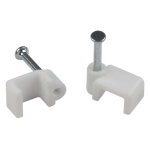 Скоба пластиковая ЭРА NO-224-583 крепежная плоская 7 мм белая (50 шт/уп)