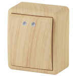 Выключатель ЭРА Эксперт 11-1202-11 накладной IP20 10А 250В сосна одноклавишный с подсветкой