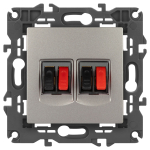Розетка ЭРА Elegance 14-3112-16 аудио двойная, титан