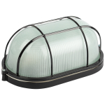 Светильник ЭРА НБП 04-100-002 Акватермо алюминий/стекло решетка IP54 E27 max 100Вт 280х160 овал черный