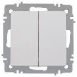 Выключатель Intro Accent 6-104-01 двойной, 10А-250В, IP20, СУ, AL/CU, белый