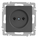 Розетка Intro Accent 6-201-07 , 2P, 16А-250В, IP20, СУ, графит