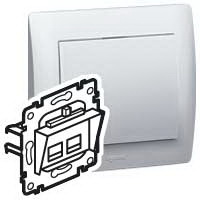 Розетка компьютерная Legrand PRO21 775766 двухместная 5 кат UTP RJ45 с лапками Legrand Розетка компьютерная Legrand PRO21 775766 двухместная 5 кат UTP RJ45 с лапками Legrand