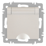 Розетка Intro Accent 6-203-06 2P+E Schuko с крышкой, 16А-250В, IP20, СУ, AL/CU, перламутр