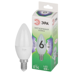 Лампочка светодиодная ЭРА GREEN LINE LED B35-6W-865-E14 GL E14 6 Вт свеча холодный свет Лампочка светодиодная ЭРА GREEN LINE LED B35-6W-865-E14 GL E14 6 Вт свеча холодный свет