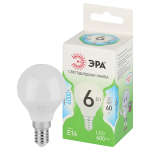 Лампочка светодиодная ЭРА GREEN LINE LED P45-6W-840-E14 GL E14 6 Вт шар яркий белый свет Лампочка светодиодная ЭРА GREEN LINE LED P45-6W-840-E14 GL E14 6 Вт шар яркий белый свет