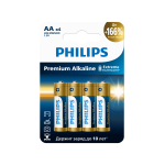 Батарейки Philips LR6M4W/51 АА алкалиновые 1,5v 4 шт. LR6-4BL Premium (4/48/144/17280)