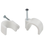 Скоба пластиковая ЭРА NO-224-572 крепежная круглая 10 мм белая (50 шт/уп)