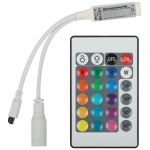 Контроллер ЭРА мини для светодиодной ленты с ИК пультом RGBController-12/24V-72/144W-IP20-IR Контроллер ЭРА мини для светодиодной ленты с ИК пультом RGBController-12/24V-72/144W-IP20-IR