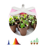 Фитолампа для растений светодиодная ЭРА FITO-36W-RB-E27-FOLD 4-х лепестковая красно-синего спектра 36 Вт Е27 Фитолампа для растений светодиодная ЭРА FITO-36W-RB-E27-FOLD 4-х лепестковая красно-синего спектра 36 Вт Е27