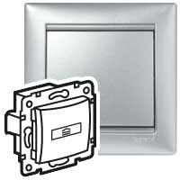 VALENA Выключатель карточный без задержки выключения 10А алюминий