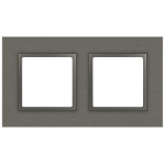 Рамка для розеток и выключателей ЭРА Elegance 14-5202-16 на 2 поста, металл, титан