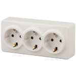 Розетка ЭРА Эксперт 11-2209-02 накладная IP20 16А 250В слоновая кость тройная с заземлением