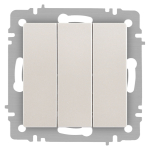 Выключатель Intro Accent 6-106-06 тройной, 10А-250В, IP20, СУ, AL/CU, перламутр