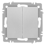 Переключатель Intro Accent 6-107-03 двойной, 10А-250В, IP20, СУ, AL/CU, алюминий