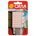 Клейкие полоски СИЛА SDSS-M-W12 двусторонние сменные средние 12 шт, до 1,5 кг белые