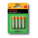 Аккумуляторы NiMH (никель-металлгидридные) Kodak HR6-4BL 2100mAh [KAAHRP-4] (80/640/15360)