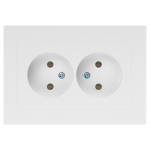 Розетка Intro Accent 6-204-01 2х2P, 16А-250В, IP20, СУ, AL/CU, белый