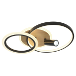 Светильник потолочный светодиодный ЭРА Модерн Rondo CLL-1-85-RC BK с ДУ 85W 3000-6500К черный/дерево