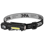 Фонарь налобный светодиодный ЭРА GA-820 аккумуляторный 3 Вт LED + 3 Вт COB 4 режима магнит/клипса USB type С