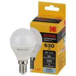 Лампочка светодиодная Kodak LED KODAK P45-7W-840-E14 E14 / Е14 7Вт шар нейтральный белый свет