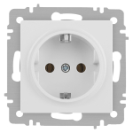 Розетка Intro Accent 6-202-01М 2P+E Schuko, 16А-250В, IP20, СУ, белый матовый