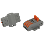 Клемма ЭРА NO-225-399 проходная с монтажной площадкой 222-2413Р с рычагами 3 полюса 0.08-2.5/4 мм2 (упаковка 15 шт.)