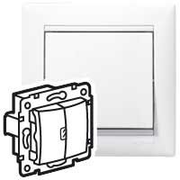 VALENA DIY Выключатель 2-клавишный проходной схема 6/2 10А безвинтовое крепление белый