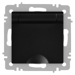 Розетка Intro Accent 6-203-05 2P+E Schuko с крышкой, 16А-250В, IP20, СУ, антрацит