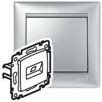 Розетка компьютерная RJ45 UTP алюминий VALENA Legrand