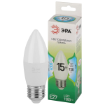 Лампочка светодиодная ЭРА GREEN LINE LED B35-15W-840-E27 GL E27 15 Вт свеча яркий белый свет Лампочка светодиодная ЭРА GREEN LINE LED B35-15W-840-E27 GL E27 15 Вт свеча яркий белый свет