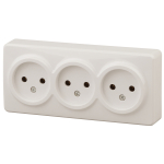 Розетка ЭРА Эксперт 11-2207-02 накладная IP20 16А 250В слоновая кость тройная