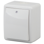 Выключатель ЭРА Эксперт 11-1402-01 накладной IP54 10А 250В белый одноклавишный с подстветкой