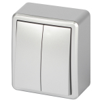 Выключатель ЭРА Эксперт 11-1204-03 двойной 10АХ-250В IP20 ОУ алюминий