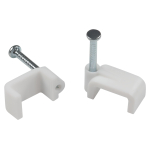 Скоба пластиковая ЭРА NO-225-288 крепежная плоская 12 мм белая 10 шт