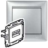 VALENA DIY Розетка компьютерная RJ45 категория 5Е UTP с захватами алюминий VALENA DIY Розетка компьютерная RJ45 категория 5Е UTP с захватами алюминий