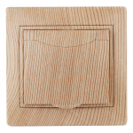 Розетка Intro Plano 1-203-11 с заземлением с крышкой со шторками скрытой установки 16А 250В сосна