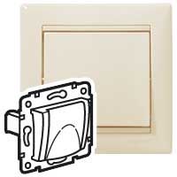 VALENA DIY Розетка 1-местная с заземлением с защитными шторками и крышкой 16А IP20 слоновая кость