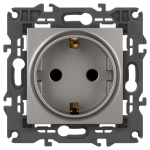 Розетка ЭРА Elegance 14-2102-16 2P+E Schuko со шторками, 16А-250В, титан